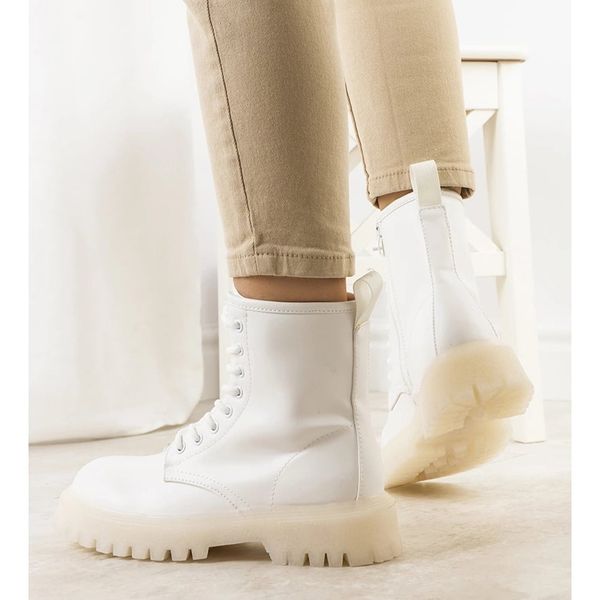 Białe traperki damskie r.38 zdjęcie 3