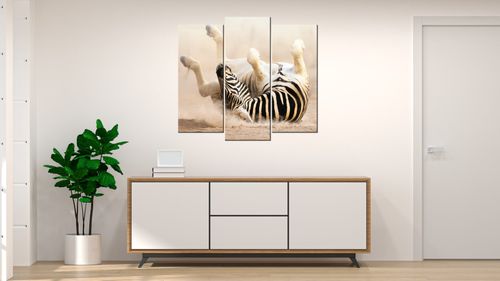 Obraz Tryptyk 90X80 Zebra Paski Zebry na Arena.pl