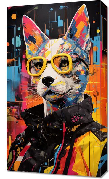 Obraz 40x70cm Kot w Miejskim Stylu zdjęcie 1