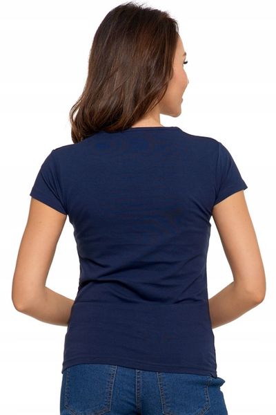 T-SHIRT DAMSKI BAWEŁNIANY KRÓTKI RĘKAW KOSZULKA DEKOLT V MORAJ R.L BASIC zdjęcie 6