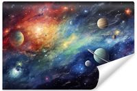 Fototapeta Dla Dzieci KOSMOS Planety Akwarele Galaktyka 180cm x 120cm