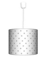 Lampa wisząca duża - Kropki białe z szarym