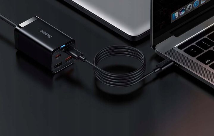 BASEUS SZYBKA ŁADOWARKA ZASILACZ LISTWA GAN3 4X USB-C USB-A 65W KABEL 1,5M zdjęcie 3