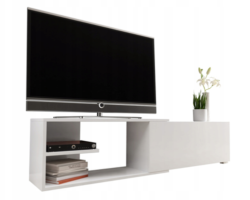 ROZSUWANA szafka rtv do salonu stojąca uniwersalna biała na Arena.pl