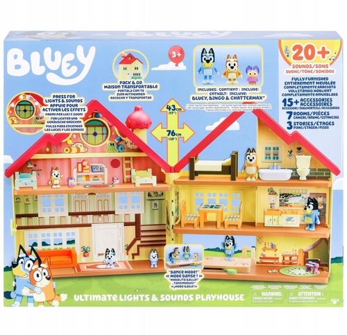 MOOSE TOYS BLUEY NIESAMOWITY DOM ZE ŚWIATŁEM I DŹWIĘKIEM DEMEK Z FIGURKAMI na Arena.pl