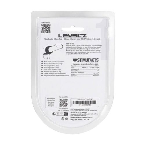 Wide Double O Silicone Cockring - L - Black na Arena.pl