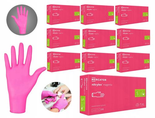 rękawice nitrylowe 100 szt. 7-s nitrylex magenta - 10 szt. na Arena.pl