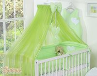 Duża moskitiera do łóżeczka dziecięcego z szyfonu z wiszącymi serduszkami