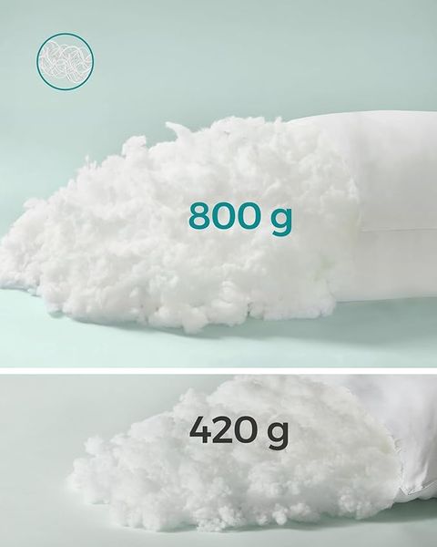 Poduszka do spania Songmics 80 x 40 cm wypełnienie 800 g z torbą zdjęcie 6