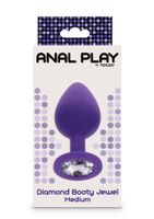 korek analny diamond booty jewel fioletowy z kryształkiem 8 cm