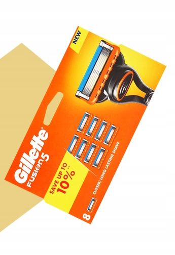ORYGINALNE WKŁADY NOŻYKI OSTRZA WYMIENNE DO MASZYNKI GILLETTE FUSION 5 x8 na Arena.pl
