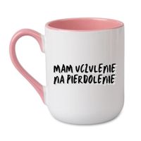 KUBEK "MAM UCZULENIE NA PIERDOLENIE" Wzór - Elegant Coffee Różowy 330 ml