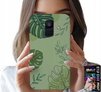 ETUI DO SAMSUNG A6 2018 - ZIELONE LIŚCIE ROŚLINNE WZORY PLECKI