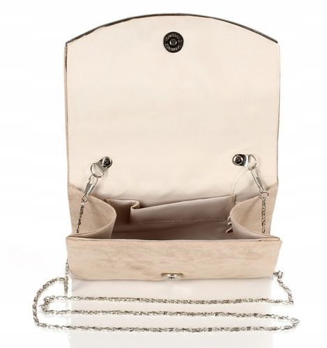 Efektowna Beżowa Kopertówka na łańcuszku Zamsz na Arena.pl