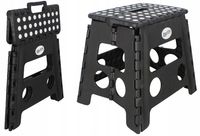 STOŁEK TABORET SKŁADANY ANTYPOŚLIZGOWY czarny 32 cm 150 kg
