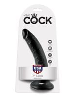 7' cock black dildo czarne 18cm king cock