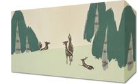 Obraz 30x20cm Deer, Sekka Japoński Vintage do Salonu