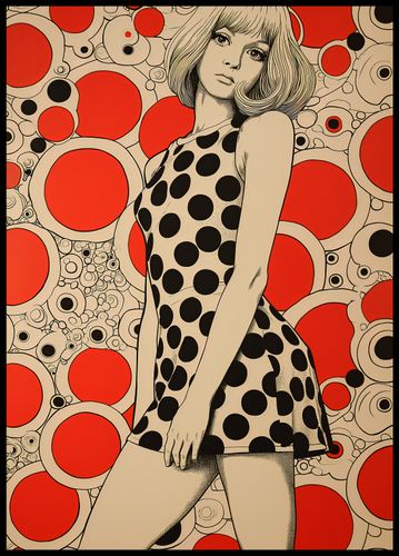 Plakat 64x90cm Czerwone Kropki na Arena.pl