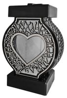 Znicz kapliczka GLAMUR Rattan Duży XL serce srebrny