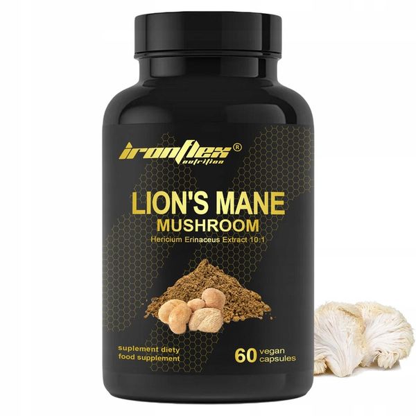 IRONFLEX LION'S MANE 60 kap 500mg SOPLÓWKA JEŻOWATA 10:1 KONCENTRACJA STRES zdjęcie 1