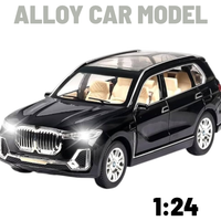 METALOWY MODEL SAMOCHODU BMW X7 CZARNY 1:24 DŹWIĘK ŚWIATŁA LED PREZENT