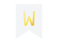 Baner DIY, 16 cm, biały, literka "W" [stwórz swój baner]