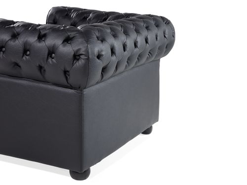 Fotel skórzany czarny CHESTERFIELD na Arena.pl