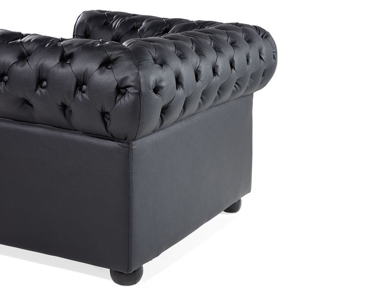Fotel skórzany czarny CHESTERFIELD zdjęcie 5