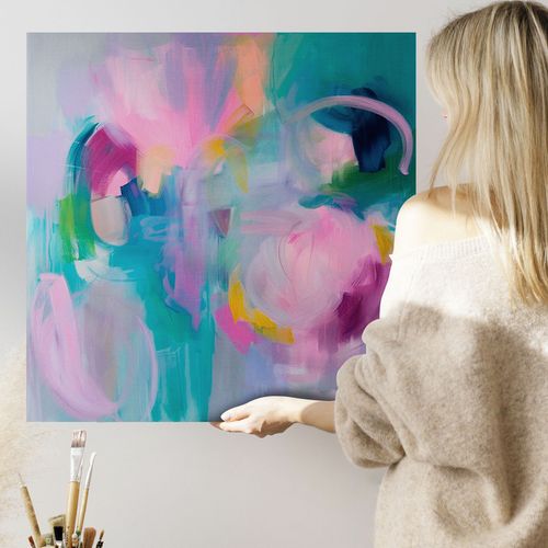 Obraz na płótnie abstrakcja kolorowa 70x70 cm na Arena.pl