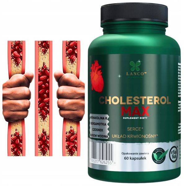 CHOLESTEROL MAX PREMIUM - LDL HDL MONAKOLINA K CZERWONY RYŻ Lanco 60 kaps. zdjęcie 1