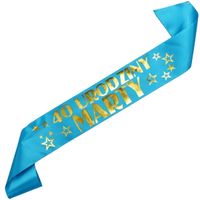 40 urodziny z imieniem-turkusowa szarfa ze złotym nadrukiem