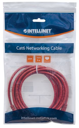 PATCH CORD INTELLINET CAT5E UTP 2,0M CZERWONY 100% MIEDŹ 319300 na Arena.pl