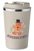 KUBEK TERMICZNY Premium beżowy POPIERNICZYMY ciastek świąteczny KT_471_b