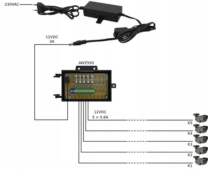 ZASILACZ DESKTOP 12V 3A DO KAMER DIOD LED PULSAR zdjęcie 2
