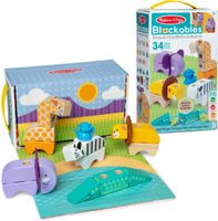 Melissa & Doug KLOCKI Blockables drewniane dzikie Zwierzęta Safari