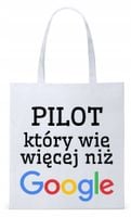 Torba Biała Eco Shopper Dla Pilota Z Nadrukiem Ze Zdjęciem