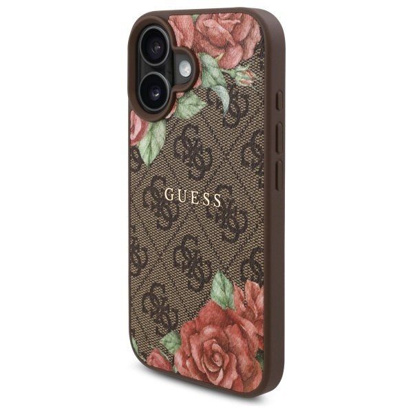 Guess GUHMP16SP4ROPEMCW iPhone 16 6.1" brązowy/brown hardcase 4G Flowers zdjęcie 2