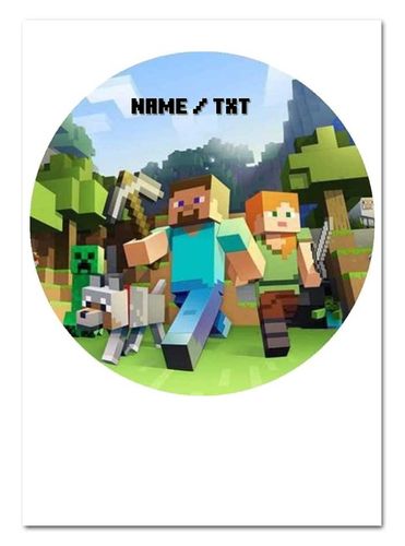 Zestaw cukrowy na tort Minecraft napis gratis na Arena.pl