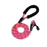 Smycz odblaskowa dla psa mocna lina gruba wspinaczkowa solidna 1,5m różowa
