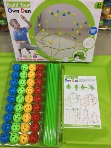 Klocki Konstrukcyjne Słomki Patyczki Zestaw do Budowania Bazy Namiotu na Arena.pl