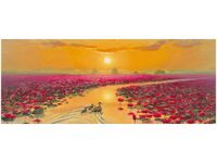 100X40CM KACZKI LILIACH OBRAZ DRUK DREWNO