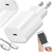 SZYBKA ŁADOWARKA SIECIOWA TELEFONU MOCNA KOSTKA 25W + KABEL USB-C 1M