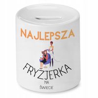 Skarbonka Fryzjera Fryzjerki Najlepsza Na Świecie Z Nadrukiem Ze Zdjęciem