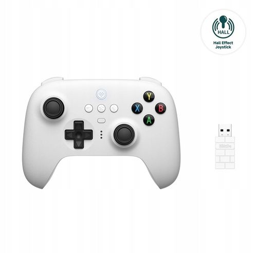 8BitDo Ultimate 2.4G Pad PC Hall Ed/White na Arena.pl