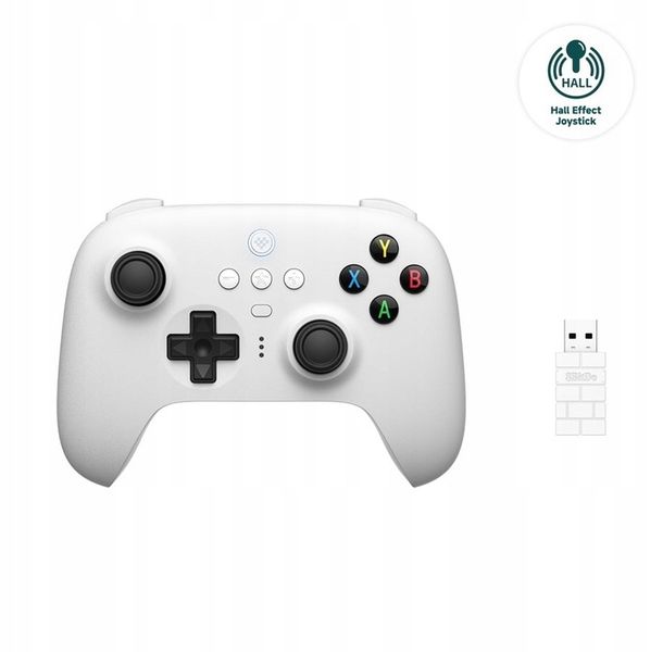 8BitDo Ultimate 2.4G Pad PC Hall Ed/White zdjęcie 2
