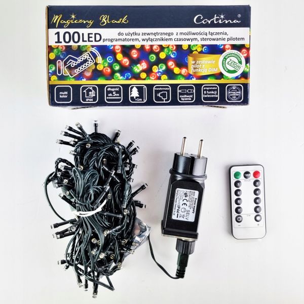 LAMPKI CHOINKOWE 100 LED TIMER STEROWANIE PILOTEM zdjęcie 2