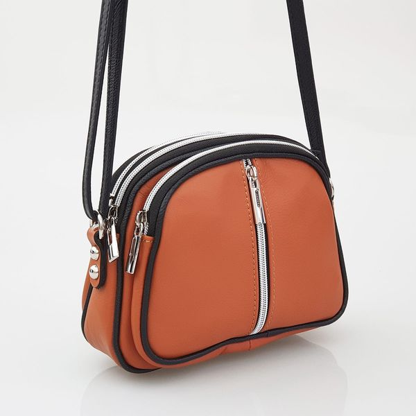 VERA PELLE torebka damska skórzana listonoszka 3 komorowa V463 srebrna zdjęcie 6