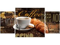 80X40CM PORANNA KAWA TRÓJ OBRAZ