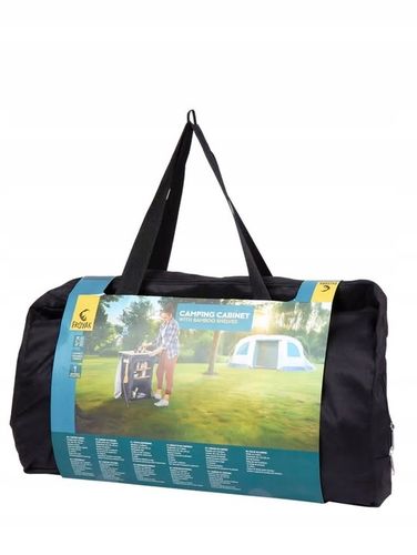 Szafka wolnostojąca z bambusowy blatem CAMPING Froyak czarny 60x85x46 na Arena.pl