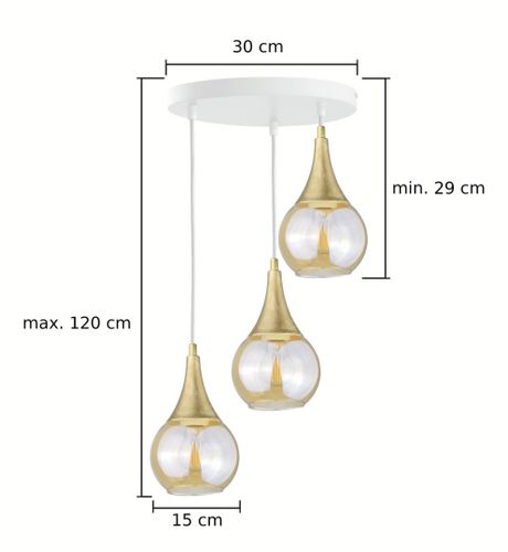 Lampa wisząca 3xE27 LACRIMA WHITE na Arena.pl